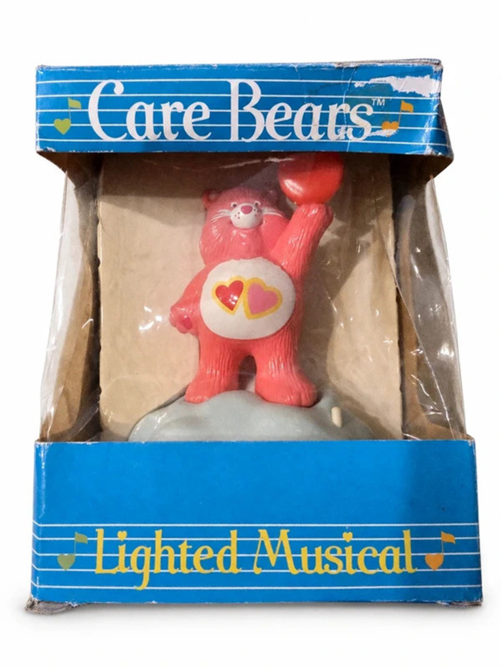 Vintage Care Bears Love-a-Lot Bear Lighted Musical Figure in Original Box